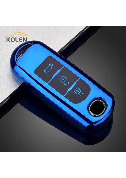 B Mavi Yumuşak Tpu Araba Uzaktan Anahtar Kılıfı Kabuk Fob Mazda Bl Bm Gj Atenza Axela Cx-5 Cx-7 Cx-3 Cx-9 Mx-5 Ke Kf Aksesuarları (Yurt Dışından)