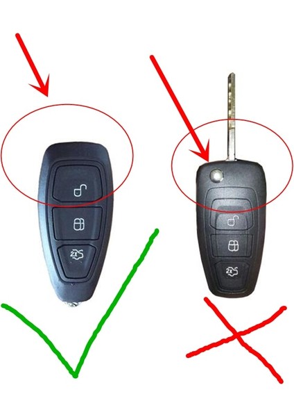 Kırmızı Anahtarlık Karbon Fiber Uzaktan Kumanda Araba Anahtarlık Anahtarlık Kılıf Ford Focus Mk3 Mk4 Kuga Kaçış Ecosport Yeni Fiesta, Akıllı Anahtar (Yurt Dışından)