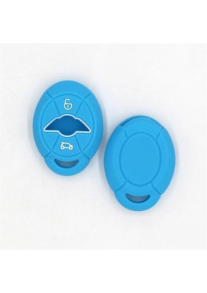 Açık Mavi Yumuşak Yıkanabilir 2 Düğme Silikon Araba Anahtarı Kılıf Kapak Fob Bmw Mini Cooper Için Set R50 R53 Ews Cilt Tutucu Oto Kabuk Aksesuarları (Yurt Dışından)