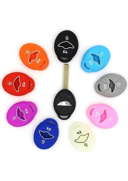 Açık Mavi Yumuşak Yıkanabilir 2 Düğme Silikon Araba Anahtarı Kılıf Kapak Fob Bmw Mini Cooper Için Set R50 R53 Ews Cilt Tutucu Oto Kabuk Aksesuarları (Yurt Dışından) fırsatları