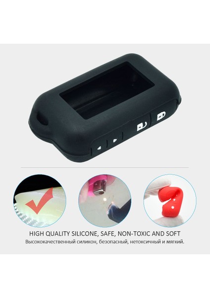 Siyah Atobabı Silikon LCD Anahtar Kılıfları Cilt Starline E95 E66 E96 E63 E93 E60 E61 E90 E91 Iki Yönlü Araba Alarm Sistemi Uzaktan Fob Kapak (Yurt Dışından) fırsatları