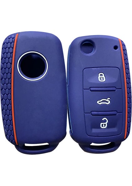 Mavi Silikon Araba Anahtarı Kapağı Kılıf Vw Golf Bora Jetta Polo Mk4 Mk6 Bora Passat B5 B6 Süper Tiguan Beetle Anahtarlık (Yurt Dışından) modelleri