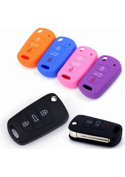 Turuncu Araba Styling Anahtar Kılıfı Silikon Uzaktan Anahtar Cilt Tutucu Fob Kia Rio K2 K5 Soul Venga Picanto Sorento Ceed Sportage Cerato (Yurt Dışından) fırsatları