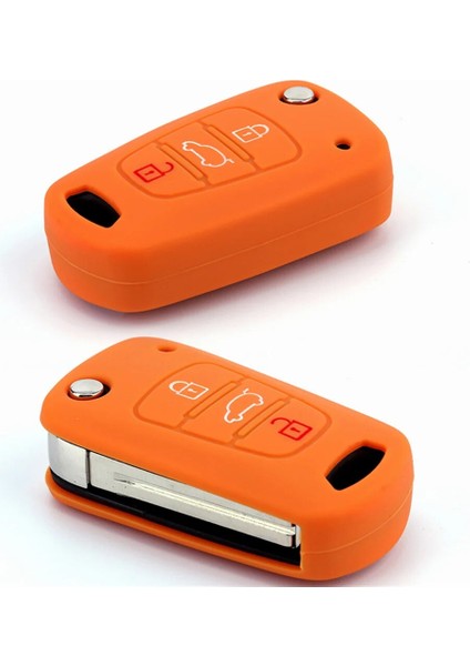 Turuncu Araba Styling Anahtar Kılıfı Silikon Uzaktan Anahtar Cilt Tutucu Fob Kia Rio K2 K5 Soul Venga Picanto Sorento Ceed Sportage Cerato (Yurt Dışından) indirimleri