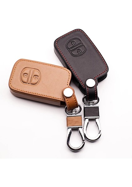 Siyah Fob Anahtar Deri Araba Anahtarı Tutucu Kılıf Toyota Camry Highlander Crown Prado Land Cruiser Hilux Prius Için Araba Anahtarı Kapağı Kabuk (Yurt Dışından) modelleri