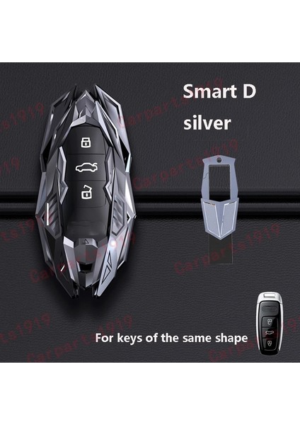 Akıllı D-Gümüş Araba Anahtarı Kılıf Kapak Kabuk Fob Audi A1 A3 Q2L Q R Q7 Q5 A6 A4 A4L Q5L A5 A6L A7 A8 Q Aksesuarları (Yurt Dışından)
