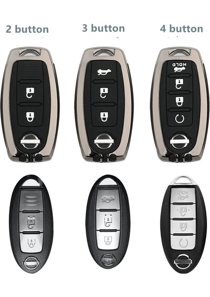 4 Düğmeli Tabanca Kapağı Araba Çinko Alaşım Anahtar Kılıfı Nissan X-Trail T32 Murano Qashqai Versa Tidda Küp Infiniti Ex Fx G25 FX35 Ex Araba Styling (Yurt Dışından) indirimleri
