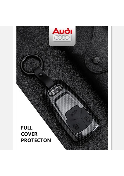 Karbon Kırmızısı Araba Anahtarı Durum Kapağı Kabuk Karbon Fiber Audi A4 B9 A5 Aw Q7 4m Q5 Tt Akıllı Uzaktan Koruyucu Oto Aksesuarları (Yurt Dışından) fiyatları