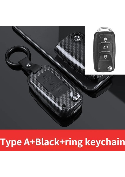 Seçenek3 Karbon Abs Araba Anahtarı Durum Vw Volkswagen Polo Golf T5 Passat B6 B5 Skoda Octavia A5 A7 Koltuk Leon Ibiza Ateca Anahtarlık (Yurt Dışından)
