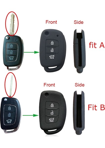 Kırmızı Bir Hyundai Accent IX25 Tucson Ix Elantra Creta Verna I40 I10 Solaris Düğmesi Silikon Anahtar Kapağı Için Anahtar Kutu (Yurt Dışından)