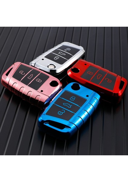 Pembe Vw Için Volkswagen Mk7 Gtı 7 Golf 7 Golf R Skoda Octavia A7 Seat Araba Tpu Katlanır Anahtar Kapak Çanta Kılıf Tutucu Koruyucu Anahtarlık (Yurt Dışından) indirimleri