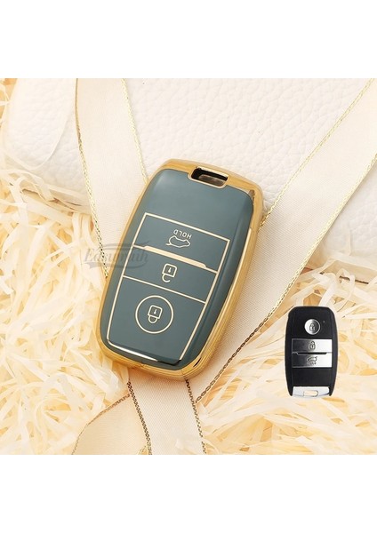 Gri Kapak Tpu Araba Anahtarı Durum Tutucu Kıa K2 Rıo Niro K3 K5 Kx3 Kx5 Sorento Forte Optima Sportage Ceed Akıllı Uzaktan Fob Kapak Çanta Korumak (Yurt Dışından)