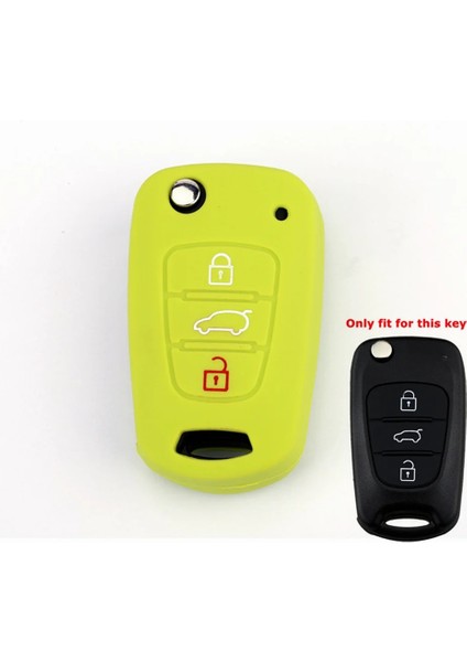 Elma Yeşili Araba Styling Anahtar Kılıfı Silikon Uzaktan Anahtar Cilt Tutucu Fob Kia Rio K2 K5 Soul Venga Picanto Sorento Ceed Sportage Cerato (Yurt Dışından)