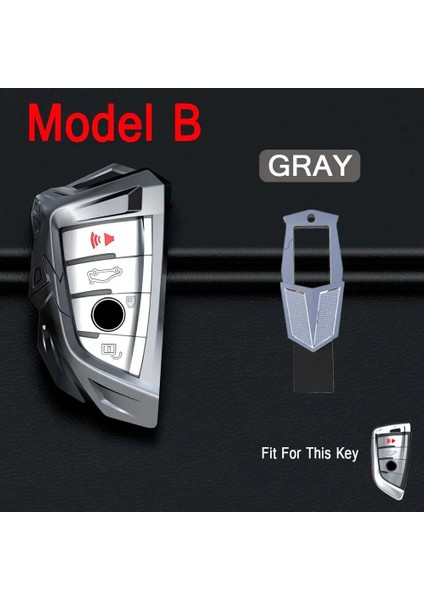 B Modeli Gri Havacılık Çinko Alaşım Anahtar Kılıfı Bmw Serisi X1 X3 X4 X5 X6 F30 F34 F10 F07 F20 G30 F15 F16 (Yurt Dışından)
