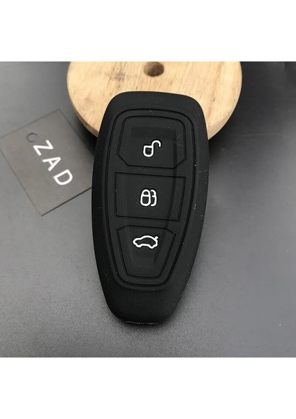 Siyah Zad Silikon Araba Anahtarı Kılıfı Ford Mondeo Focus Fiesta Kuga Için C-Max S-Max Mk3 Yedek Oto 3 Düğmeler Anahtar Koruyucu (Yurt Dışından)