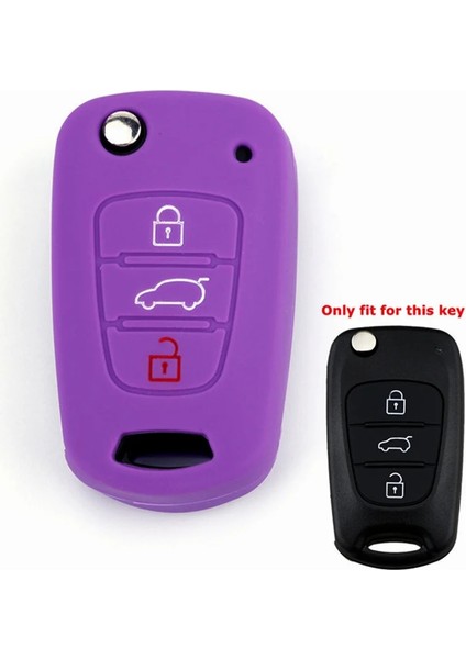 Mor Araba Styling Anahtar Kılıfı Silikon Uzaktan Anahtar Cilt Tutucu Fob Kia Rio K2 K5 Soul Venga Picanto Sorento Ceed Sportage Cerato (Yurt Dışından)
