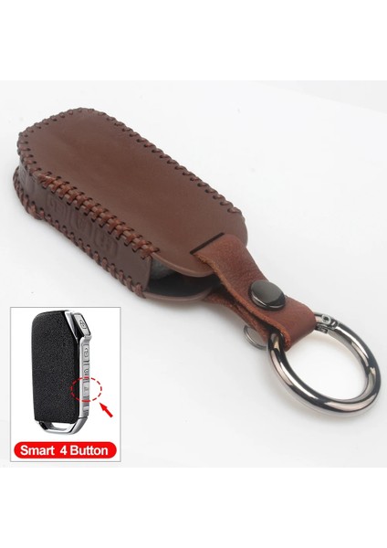 Akıllı 4 Düğme Kahverengi Araba Anahtarı Kılıfı Kia Ceed CD Sportage 4 Sorento Cerato K3 Forte K5 Optima Niro Soul 3 Telluride Aksesuarları (Yurt Dışından)