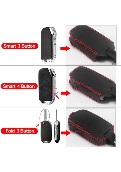 Akıllı 4 Düğme Kahverengi Araba Anahtarı Kılıfı Kia Ceed CD Sportage 4 Sorento Cerato K3 Forte K5 Optima Niro Soul 3 Telluride Aksesuarları (Yurt Dışından) modelleri