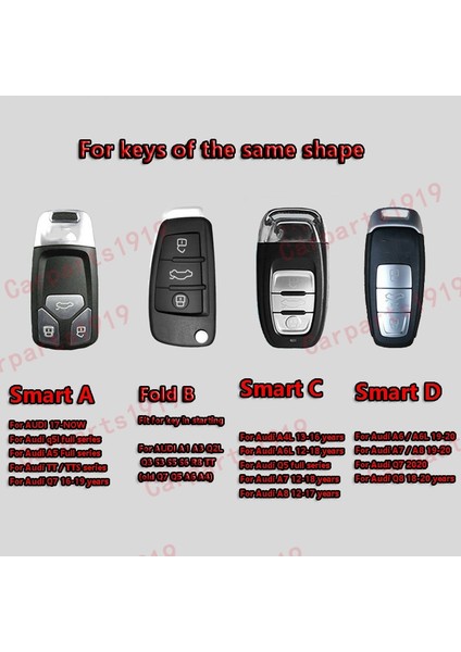 Akıllı C-Gümüş Araba Anahtarı Kılıf Kapak Kabuk Fob Audi A1 A3 Q2L Q R Q7 Q5 A6 A4 A4L Q5L A5 A6L A7 A8 Q Aksesuarları (Yurt Dışından) fırsatları