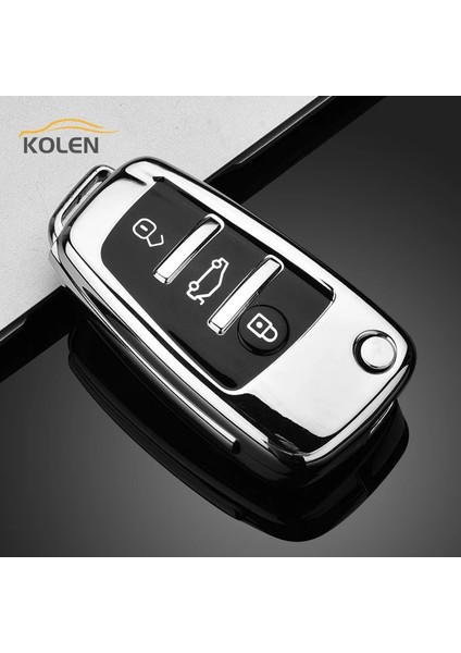 Sadece Gümüş Kasa Tpu Araba Uzaktan Anahtar Kılıfı Kabuk Fob Audi A1 A3 A4 A5 A6 A7 Q3 Q5 Q7 B6 B7 Bf Bl 8V Tt Rs Aksesuarları (Yurt Dışından)