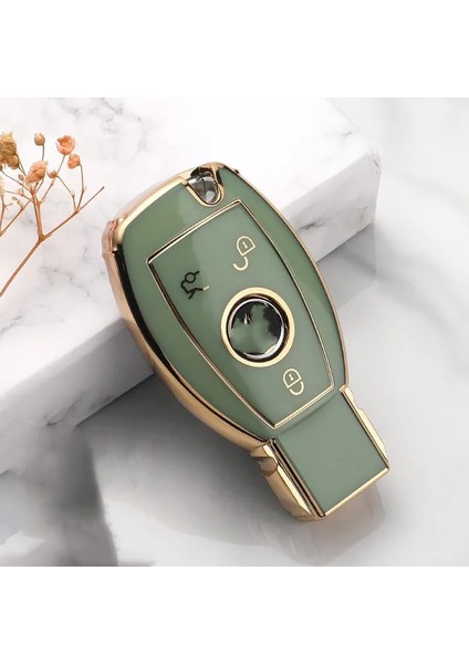 Yeşil Araba Anahtarı Kılıf Kapak Anahtar Çanta Mercedes Benz A B Lass Amg Gla Cla Glc W176 W221 W204 W205 Aksesuarları Tutucu Kabuk Anahtarlık (Yurt Dışından)