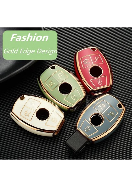 Metal Anahtarlık Galvanik Tpu Araba Uzaktan Anahtar Kılıfı Kabuk Fob Mercedes Benz A B R G Sınıfı Glk Gla Glc Glr W204 W210 W176 W202 W463 (Yurt Dışından) fiyatları