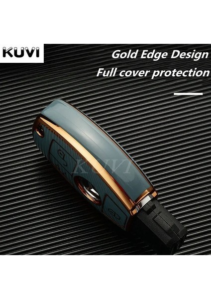 Metal Anahtarlık Galvanik Tpu Araba Uzaktan Anahtar Kılıfı Kabuk Fob Mercedes Benz A B R G Sınıfı Glk Gla Glc Glr W204 W210 W176 W202 W463 (Yurt Dışından) modelleri