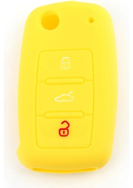 Sarı Koruyucu Silikon Uzaktan Araba Anahtarı Durum Kapağı Volkswagen Vw Polo Tiguan Passat B5 B6 Golf Eos Scirocco Jetta Mk6 Octavia (Yurt Dışından)