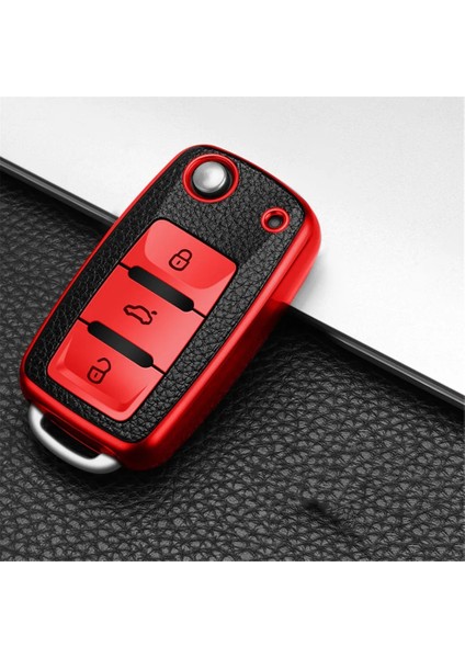Kırmızı Volkswagen Vw Magotan Polo Golf K6 Passat B5 B6 B8 B7 Touran Bora Tiguan Jetta Lavida Skoda Octavia Için Araba Anahtarı Durum (Yurt Dışından)
