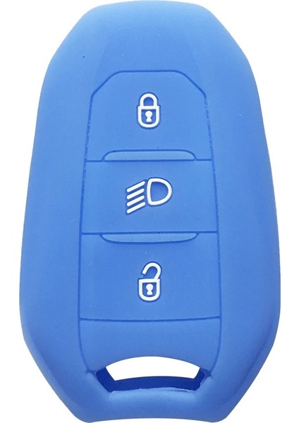 Açık Mavi Kabuk Kapak Tutucu Araba Anahtarlık Durumda Ds5 Ds6 Peugeot 208 Ds3 Citroe X7 Silikon Kauçuk Akıllı Uzaktan Anahtar Kapak (Yurt Dışından)