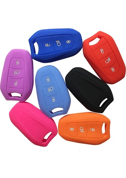 Açık Mavi Kabuk Kapak Tutucu Araba Anahtarlık Durumda Ds5 Ds6 Peugeot 208 Ds3 Citroe X7 Silikon Kauçuk Akıllı Uzaktan Anahtar Kapak (Yurt Dışından) fırsatları