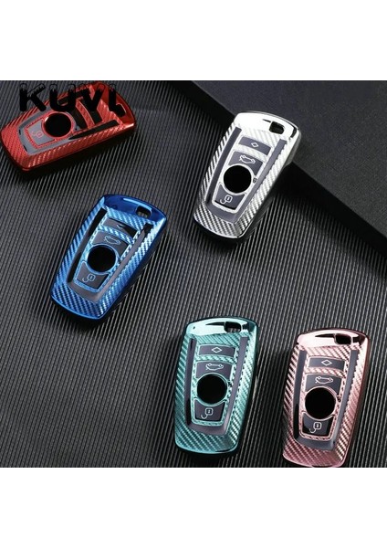 Mavi Anahtarlık Tpu Karbon Tahıl Araba Anahtarı Kılıf Kapak Çanta Bmw F20 F30 G20 F31 F34 F10 G30 F11 X3 F25 X4 I Serisi Aksesuarları (Yurt Dışından)