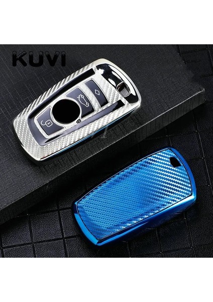 Mavi Anahtarlık Tpu Karbon Tahıl Araba Anahtarı Kılıf Kapak Çanta Bmw F20 F30 G20 F31 F34 F10 G30 F11 X3 F25 X4 I Serisi Aksesuarları (Yurt Dışından)