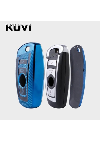 Mavi Anahtarlık Tpu Karbon Tahıl Araba Anahtarı Kılıf Kapak Çanta Bmw F20 F30 G20 F31 F34 F10 G30 F11 X3 F25 X4 I Serisi Aksesuarları (Yurt Dışından)