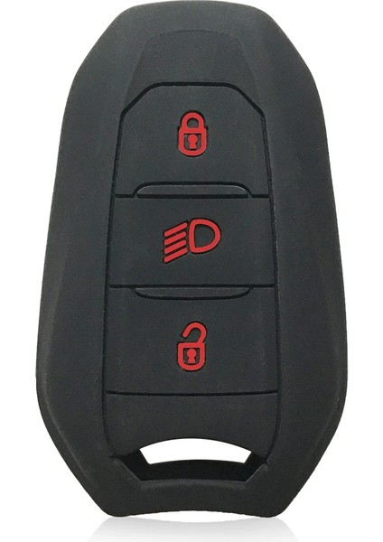 Kırmızı ile Siyah Kabuk Kapak Tutucu Araba Anahtarlık Durumda Ds5 Ds6 Peugeot 208 Ds3 Citroe X7 Silikon Kauçuk Akıllı Uzaktan Anahtar Kapak (Yurt Dışından)