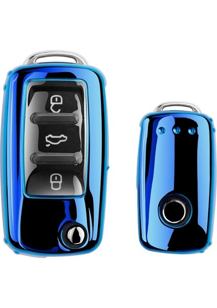 A-Gümüş Yeni Yumuşak Tpu Araba Anahtarı Durumda Tam Kapak Vw Volkswagen Polo Golf Passat Beetle Caddy T5 Up Eos Tiguan Skoda A5 Seat Leon Altea (Yurt Dışından) fırsatları
