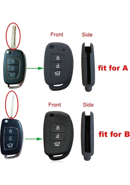 Mavi Tip D Hyundai Solaris Accent IX25 Creta Elantra IX35 Tucso Verna I10 I20 I40 Anahtar Kutu Için Araba Aksesuarları Anahtarlık (Yurt Dışından)