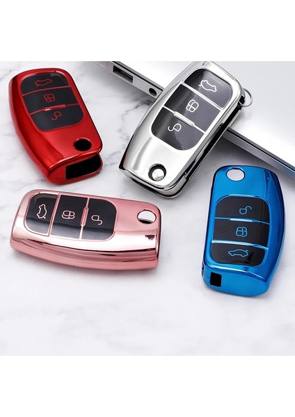 F-Mavi 3 Düğme Yeni Yumuşak Tpu Araba Uzaktan Anahtar Kılıfı Ford Fiesta Focus 2 Ecosport Kuga Escape Falcon B-Max C-Max Eco Sport Galaxy (Yurt Dışından)
