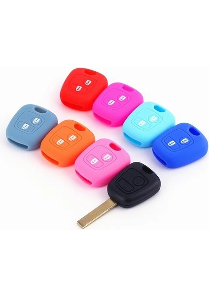Parlak Mavi Silikon Anahtar Araba Kılıf Koruyucu Uzaktan Anahtar Kapağı Peugeot Için Citroeasso Toyota Aygo Için (Yurt Dışından) modelleri