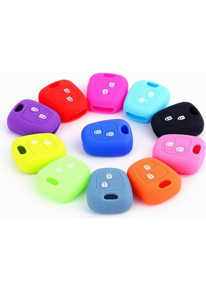 Parlak Mavi Silikon Anahtar Araba Kılıf Koruyucu Uzaktan Anahtar Kapağı Peugeot Için Citroeasso Toyota Aygo Için (Yurt Dışından) fırsatları