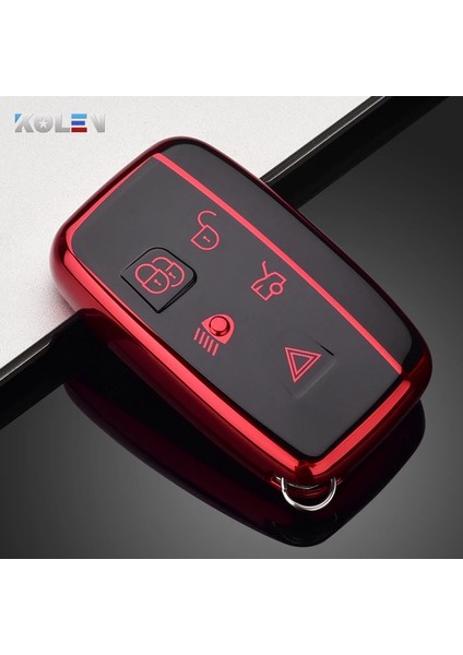 Sadece Kırmızı Kılıf Yumuşak Tpu Araba Uzaktan Anahtar Kutu Kapağı Tutucu Kabuk Land Rover Range Rover Sport Evoque Freelander Jaguar Xf Xj Xe Xjl Xf (Yurt Dışından)