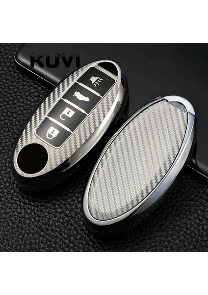 D Tarzı Gümüş Karbon Tpu Araba Uzaktan Anahtar Kılıfı Kabuk Nissan Qashqai X-Trail Juke J10 J11 Infiniti Için Tiida Pathfinder Notunu Başlattı (Yurt Dışından)