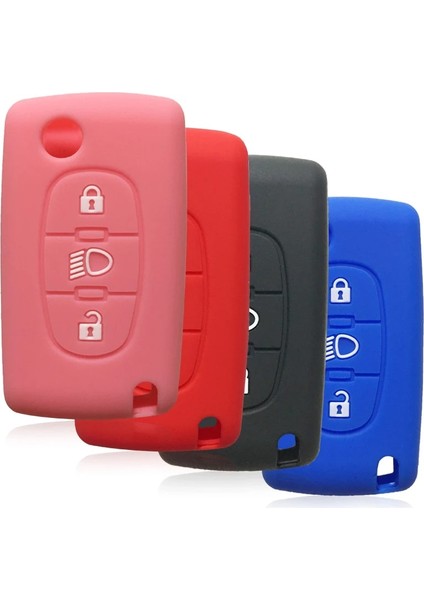 Mavi Citroeasso Berlingo X7 Xsara Için Silikon Araba Anahtarı Kapağı Katlanır 3 Düğme Anahtar Kutusu Koruması (Yurt Dışından) fiyatları