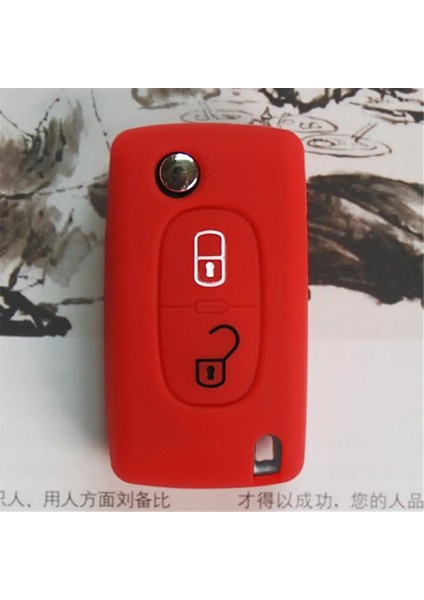 Turuncu 2 Düğmeler Silikon Araba Anahtarı Kılıf Kapak Çevirme Uzaktan Araba Anahtarlık Citroeeugeot Için Kabuk Fob (Yurt Dışından) modelleri