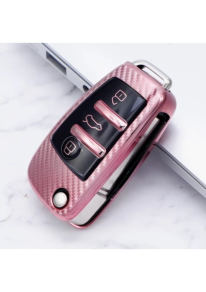 A-Stil-Pembe Yeni Yumuşak Tpu Araba Katlanır Anahtar Kılıfı Audi A3 8l 8p A4 B6 B7 B8 Af Rs3 Q3 Q7 Tt 8l 8V S3 Oto Kabuk Aksesuarları (Yurt Dışından)