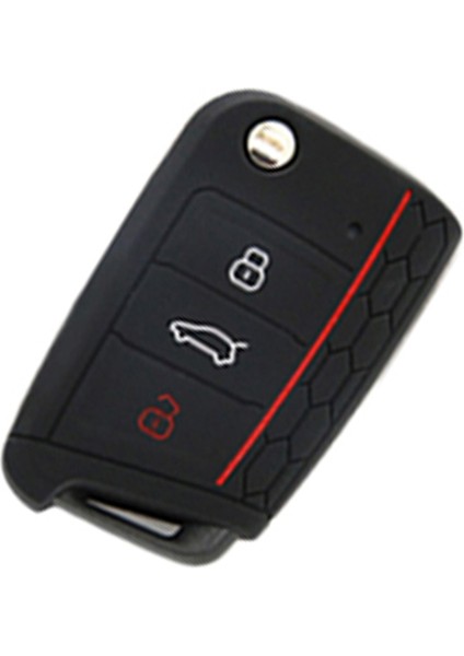 Siyah Vw Polo Golf 7 Için Skoda Octavia Için Kodiaq Karoq Seat Ateca Leon Için Anahtar Kapak Kabuk 3 Düğmeler Silikon Anahtarlık Kılıf (Yurt Dışından) fırsatları