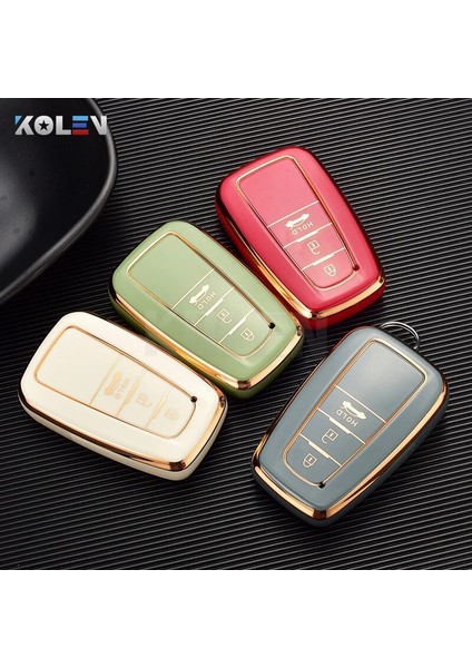 Anahtarlık Kırmızı Tpu Araba Uzaktan Anahtar Kılıfı Kabuk Fob Toyota Corolla Prius Camry Chr C-Hr Rav4 Altis Land Cruiser Prado Koruyucu Tutucu (Yurt Dışından) modelleri