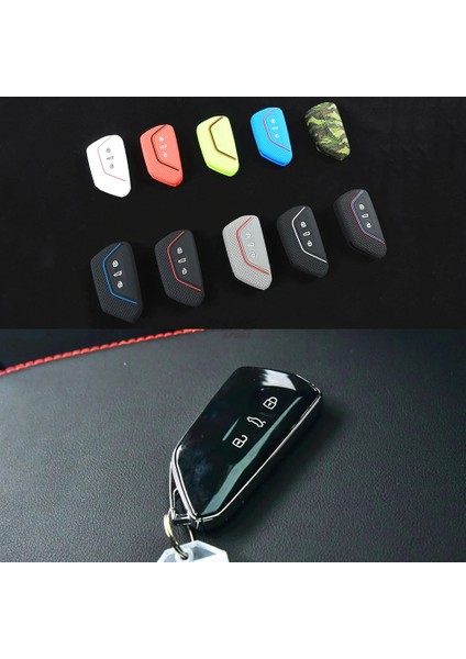 A Skoda Octavia Için Bir Araba Arka Silikon Uzaktan Akıllı Anahtar Kutu Anahtarlık Tutucu Kapak Trim Koltuk Leon Fr Mk (Yurt Dışından) fiyatları
