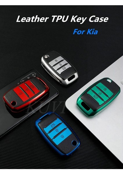 Mavi-Anahtarlık Deri Tpu Katlanır Anahtar Kılıfı Kia Rio 3 K2 Ceed Cerato K3 Sportage Anto K5 Optima Sorento Forte Stinger (Yurt Dışından) fırsatları