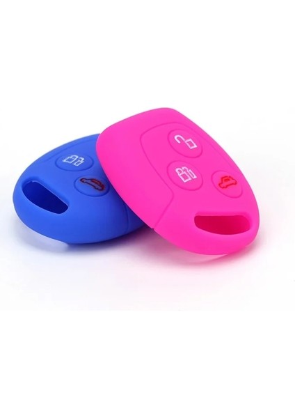 Pembe Silikon Araba Anahtarı Kapağı Uzaktan Araba Anahtarı Koruyucu Kılıf Kabuk Ford Transit Focus Için Ka Galaxy Mondeo Fiesta C-Max S-Max Connect (Yurt Dışından)